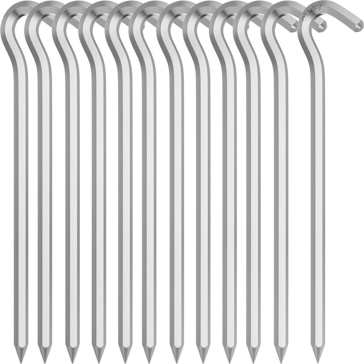 SolidKeus - Set van 12 Robuuste Aluminium Tentpinnen voor Kamperen