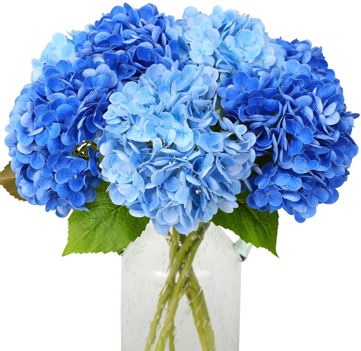 SolidKeus - 4 Stuks Kunstmatige Hortensia's in Blauw voor Decoratie