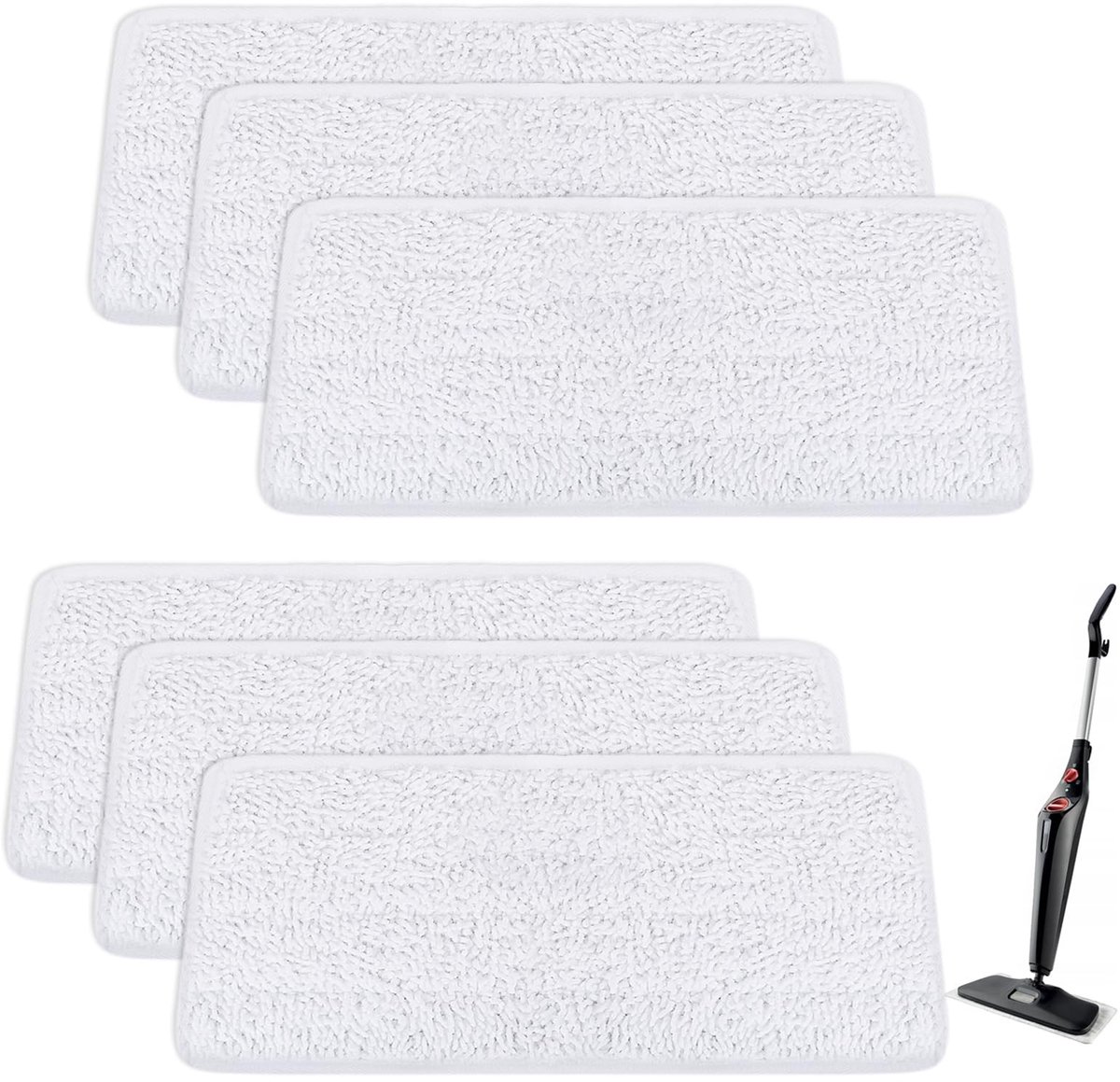 SolidKeus - Set van 6 Microvezel Vervangcovers voor Stoomreiniger
