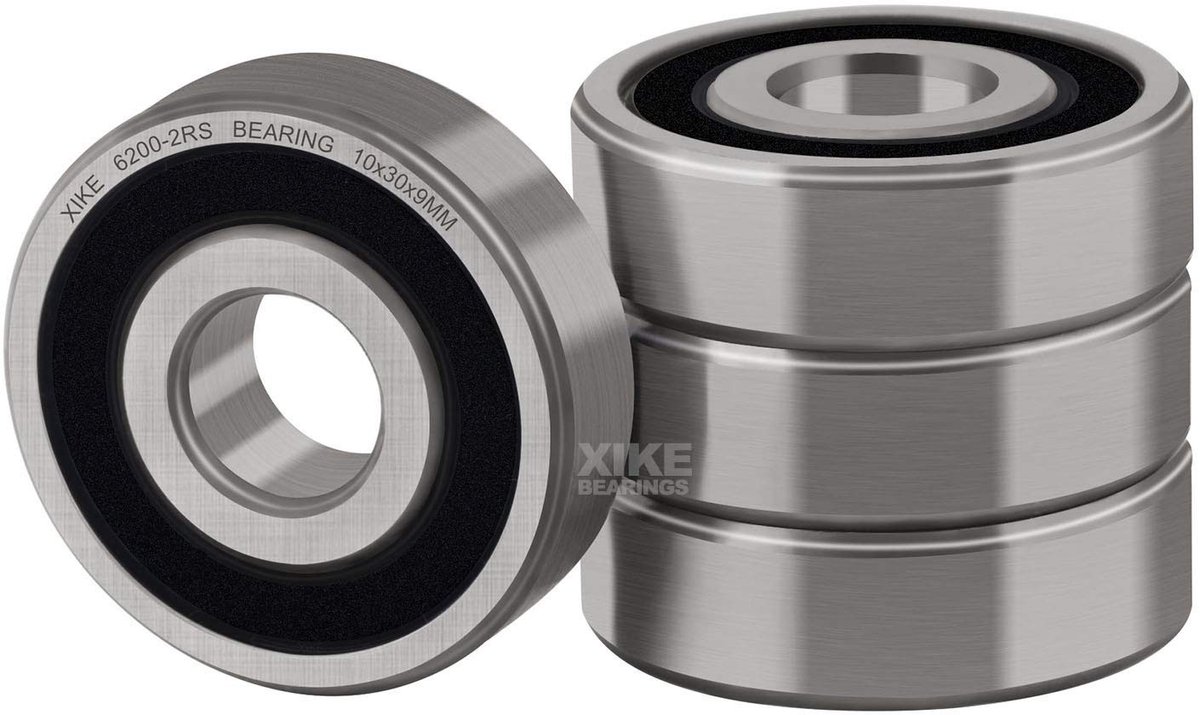 SolidKeus - Set van 4 6200-2RS Gelagerde Kogellagers 10x30x9mm met Dubbele Rubber Seals
