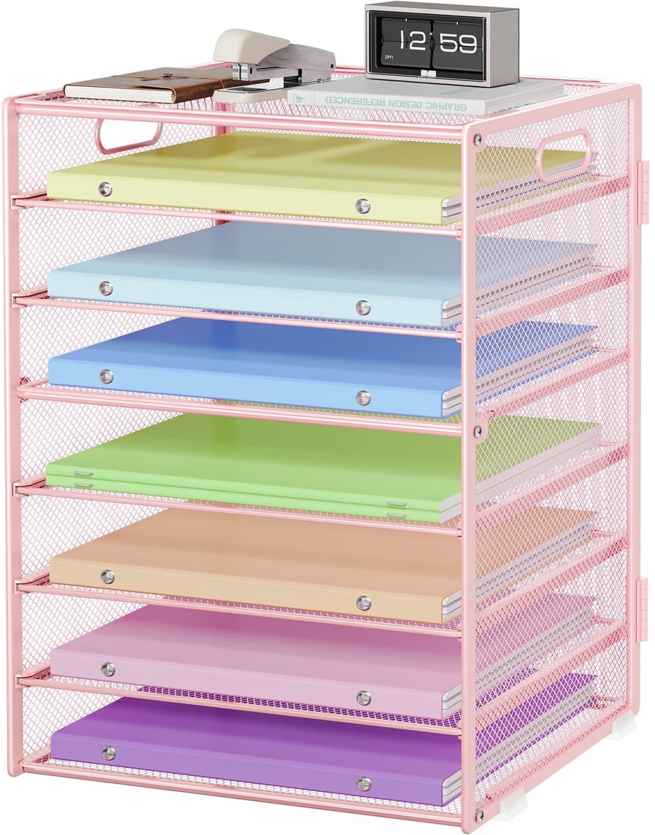 SolidKeus - 8-Lagen Document Organizer voor Bureau met Metaal Mesh