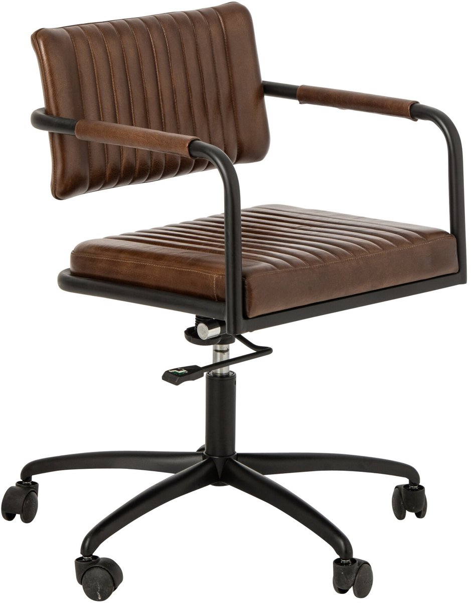 J-Line Bureaustoel - leer - bruin