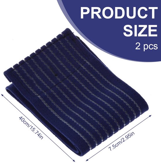2 stuks polsbandages, elastische polssteun, carpaal tunnelsyndroom, polssteun, verstelbare compressiebanden, ademende elastische stof, blauw — afbeelding 2