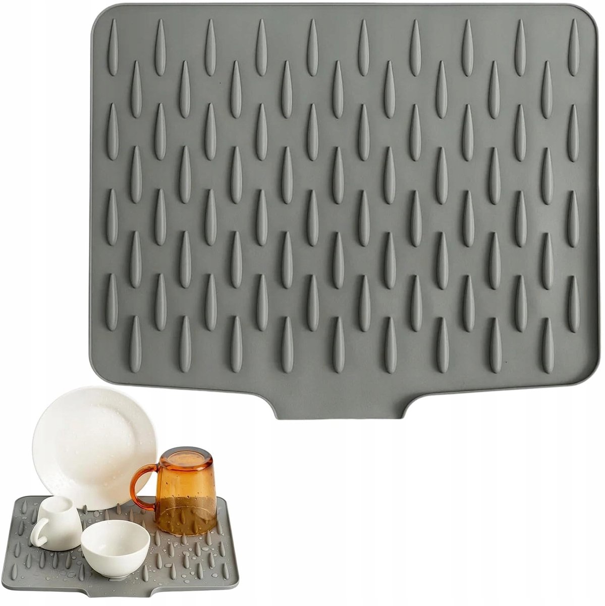 XXL Siliconen Afdruipmat Keuken - 40x32.5cm - Grijs