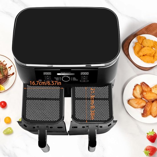 Set van 2 spatbescherming voor Ninja Foodi Max Dual Zone AF400EU en AF451EU, siliconen accessoires voor luchtfriteuse, accessoires voor airfryers — afbeelding 4