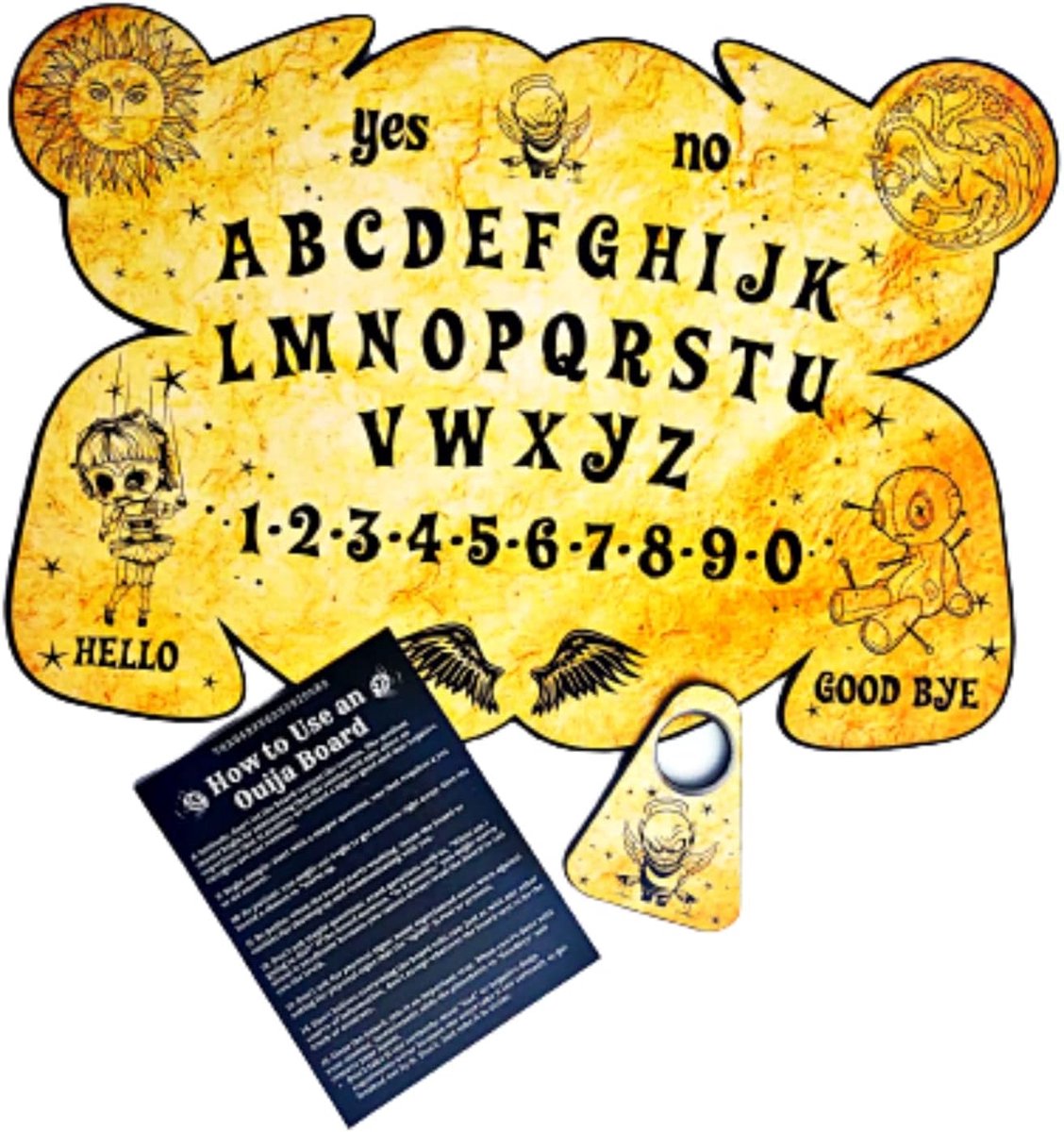 Calling Ouija Bordspel voor Spirit Hunt met Planchette en gedetailleerde instructie 26x38