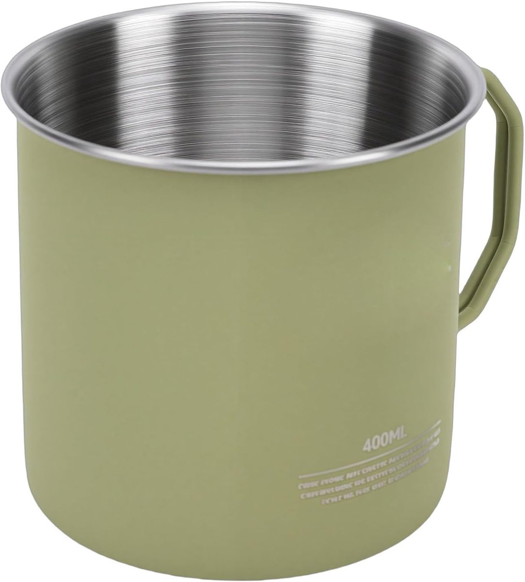400 Ml Roestvrijstalen Campingmok met Opvouwbaar Handvat, Draagbare Waterbeker voor Buitenpicknick, Krasbestendig en Gemakkelijk Schoon Te Maken