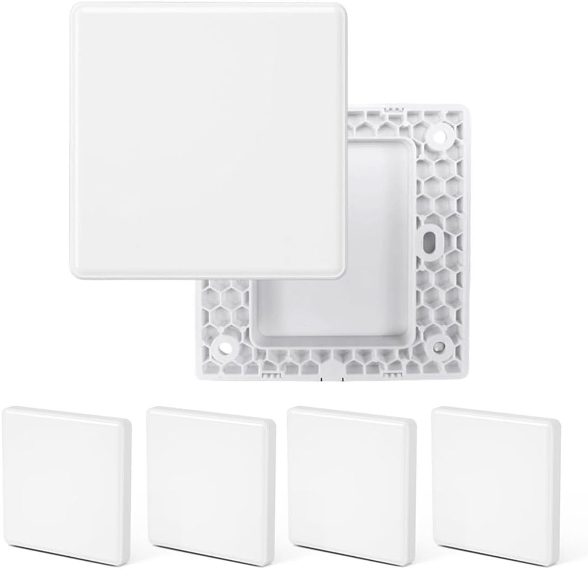 4 stuks afdekking voor wandgaten, elektrische meter, platte stekkerdoos, gatafdekking voor stopcontacten, afdekking voor elektrische stopcontacten, afdekking voor elektrische meter, 86 x 86 mm