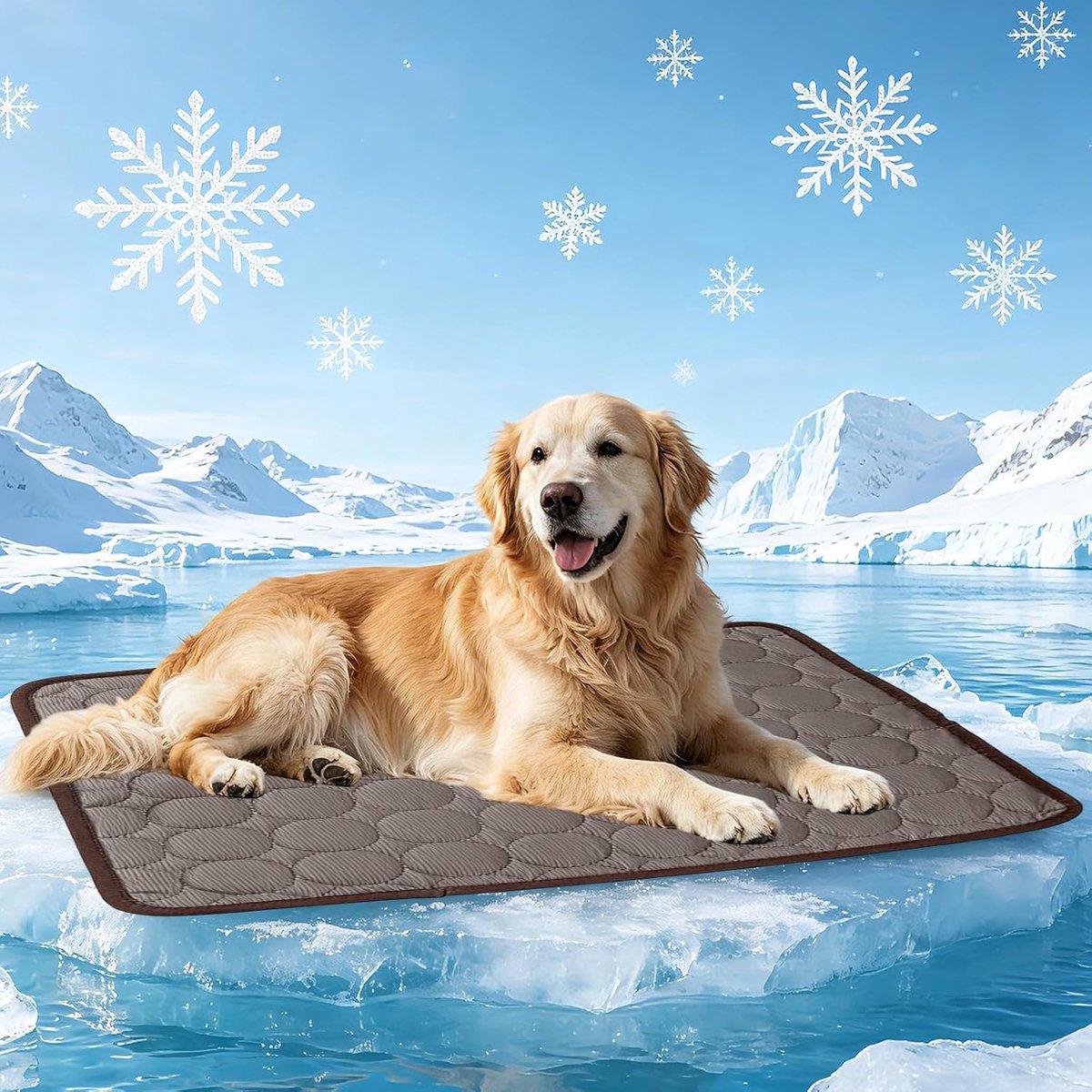 Koelmat voor honden, groot, zelfkoelende hondenmat, 100 x 70 cm, koeldeken voor honden, zomer, koelkussen, hondenmat voor thuis onderweg, wasbaar, hondenkoelkussen, hondenkoelmat voor auto, binnen en