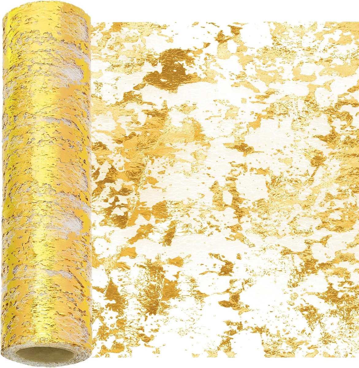 11x354 Inch Gouden Pailletten Glitter Table Runner, Glitter Folie Metallic Thin Mesh Decor Rollen, Gouden Tafel Runner, Pailletten Folie Metallic Thin Mesh, Centerpieces Decoraties voor Party