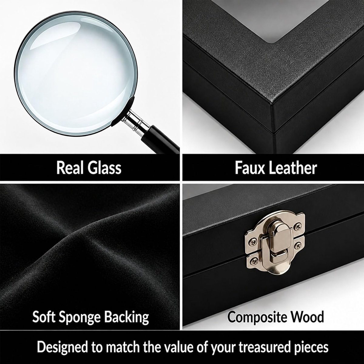 Pin-vitrine, Black Shadow Box Frame met Hardglazen Deur, Pin Collection Display voor Militaire Medailles, Strandabels, Sieradenspelden, Pin Gift, Insignia-linten, Pin En