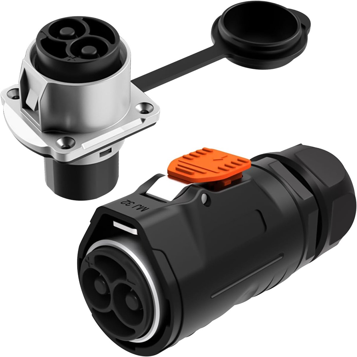 2-polige 100Amp-aansluiting voor trollingmotor, 2-polig 12/24/36/48V waterdicht IP67-connector voor 4/6 AWG-draad compatibel met bootvoeding