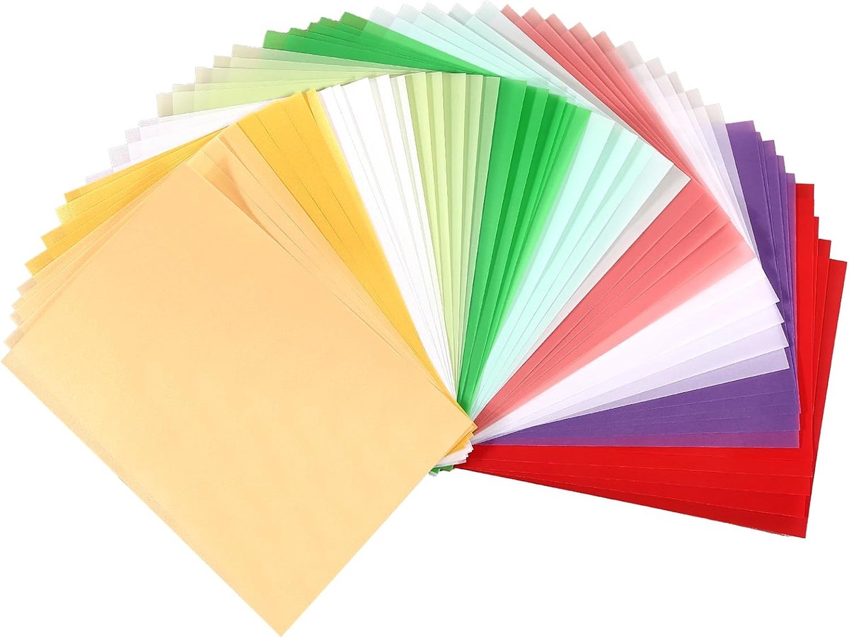 10 kleuren calqueerpapier, kleurrijk, 50 vellen transparant kraftpapier, perkamentpapier, kleurrijk, voor calqueerpapier voor afdrukken, Perkamentpapier voor lanta