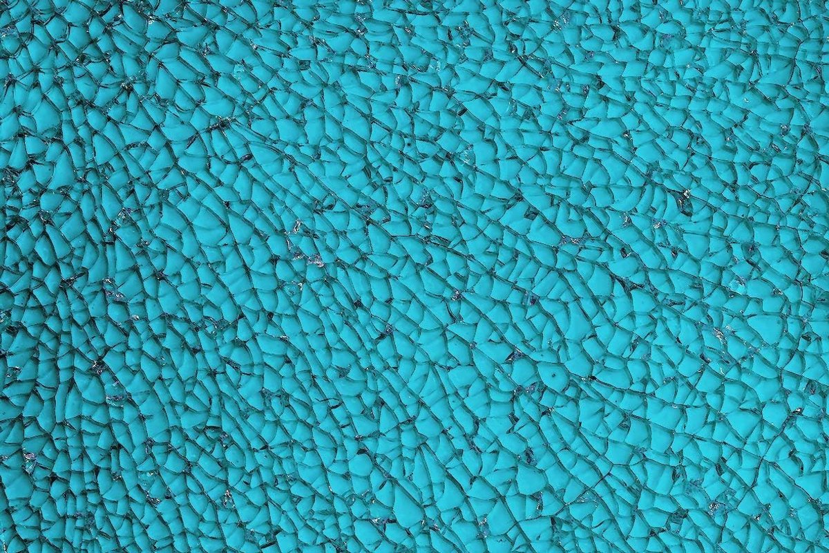 Crackle mozaïekplaat, glas, turquoise, 26 x 17,5 x 1 cm