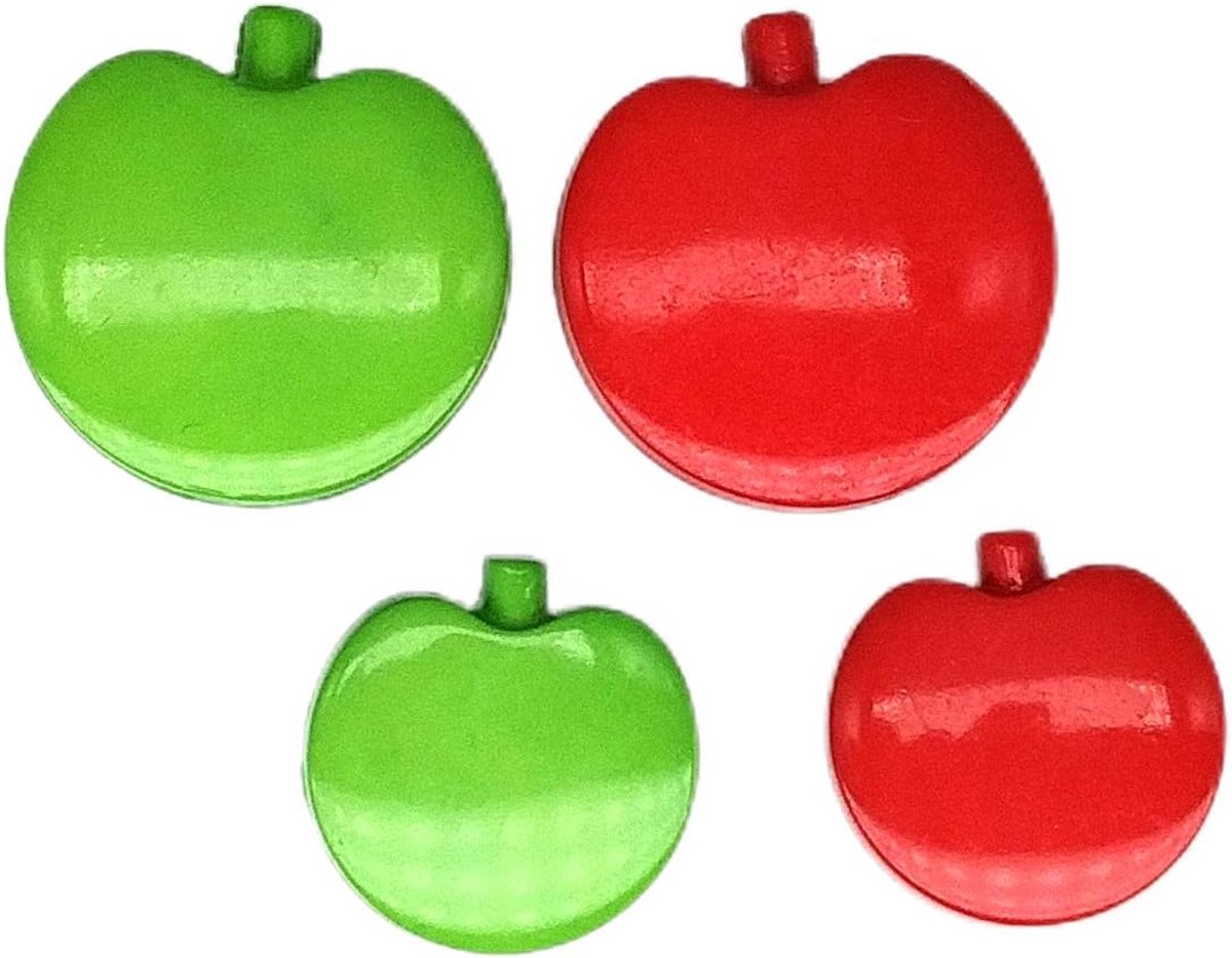 Knopen - Rood en groen - 2 maten - Gemaakt en verzonden uit Spanje