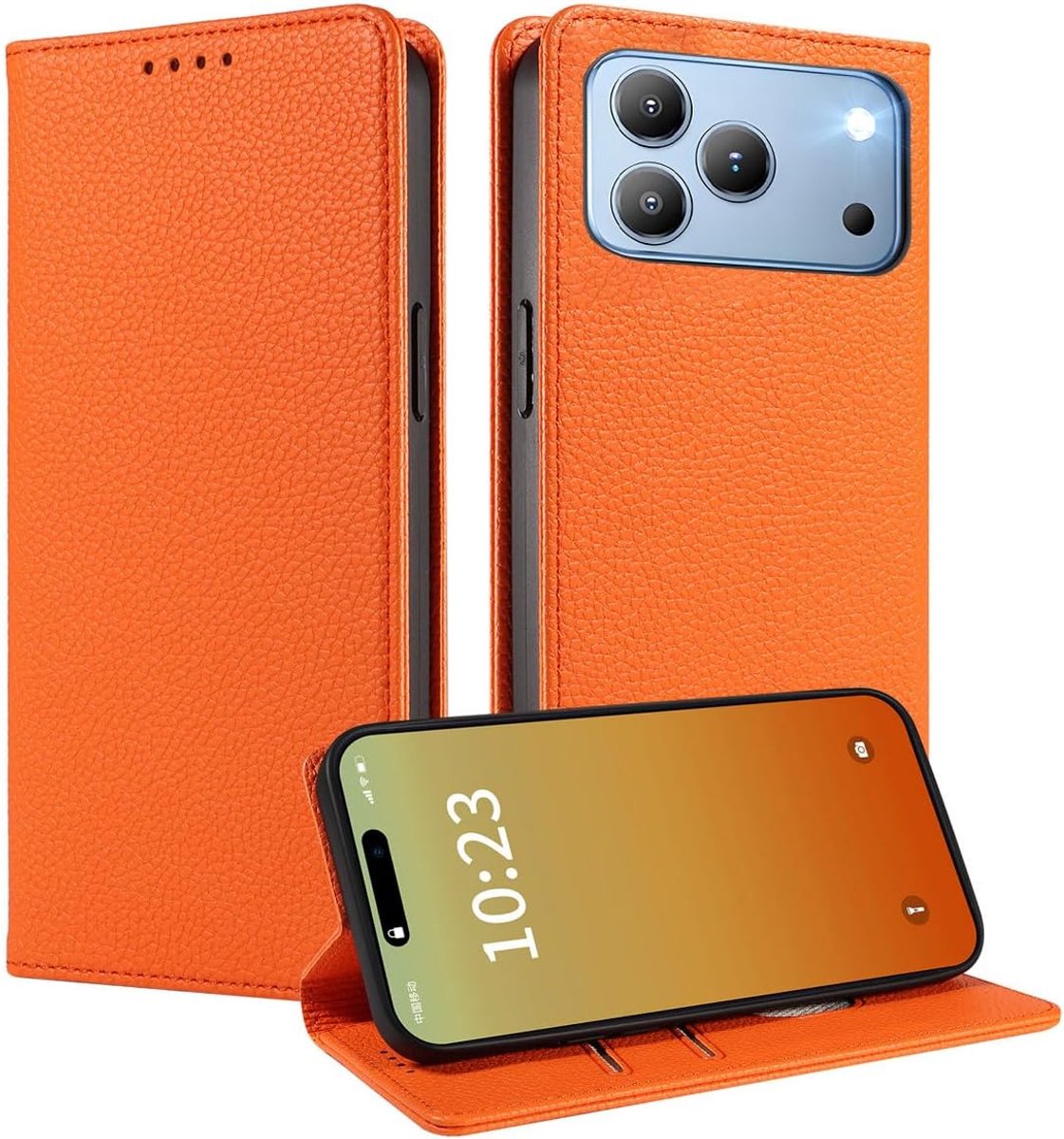 Hoesje voor Blackview Wave 7C, [Sterke Magnetische Sluiting] Premium PU Leren Portemonnee Flip Telefoonhoes, Kaarthouder Multifunctioneel Hoesje. Orange