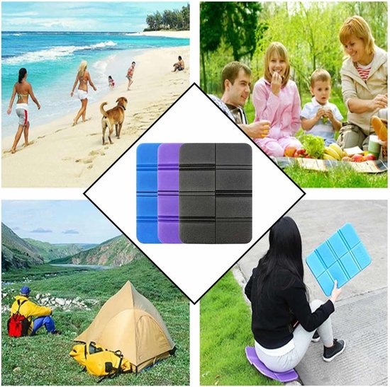 3 stuks opvouwbare zitmat, geïsoleerd inklapbaar zitkussen, opklapbare zitmat, schuimrubber, XPE opvouwbare waterdichte zitmat, voor camping, park, picknick enz. (drie kleuren) — afbeelding 4
