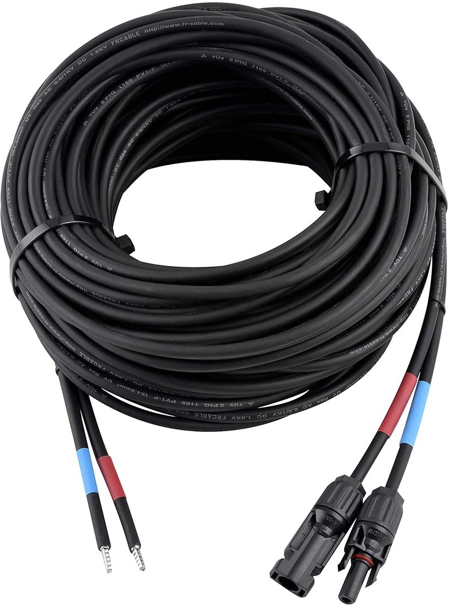 Professionele 4mm² Zonnepaneel Aansluitkabel 15 Meter voor Laadregelaar