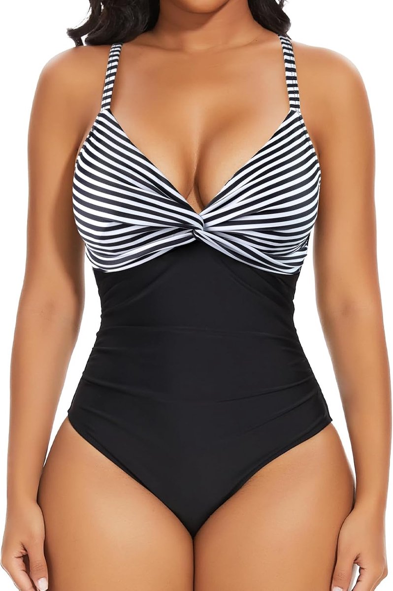 Badpak, buikweg, shapewear voor dames, V-hals, eendelige badmode, monikini, badkleding, zwempakken, buikcontrole, dames