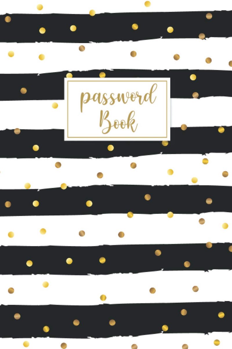 Book with Alphabetical tabs large print: password keeper logbook with alphabetized tabbed pages 6x9 | black and gold website email address ... log book and internet password organizer