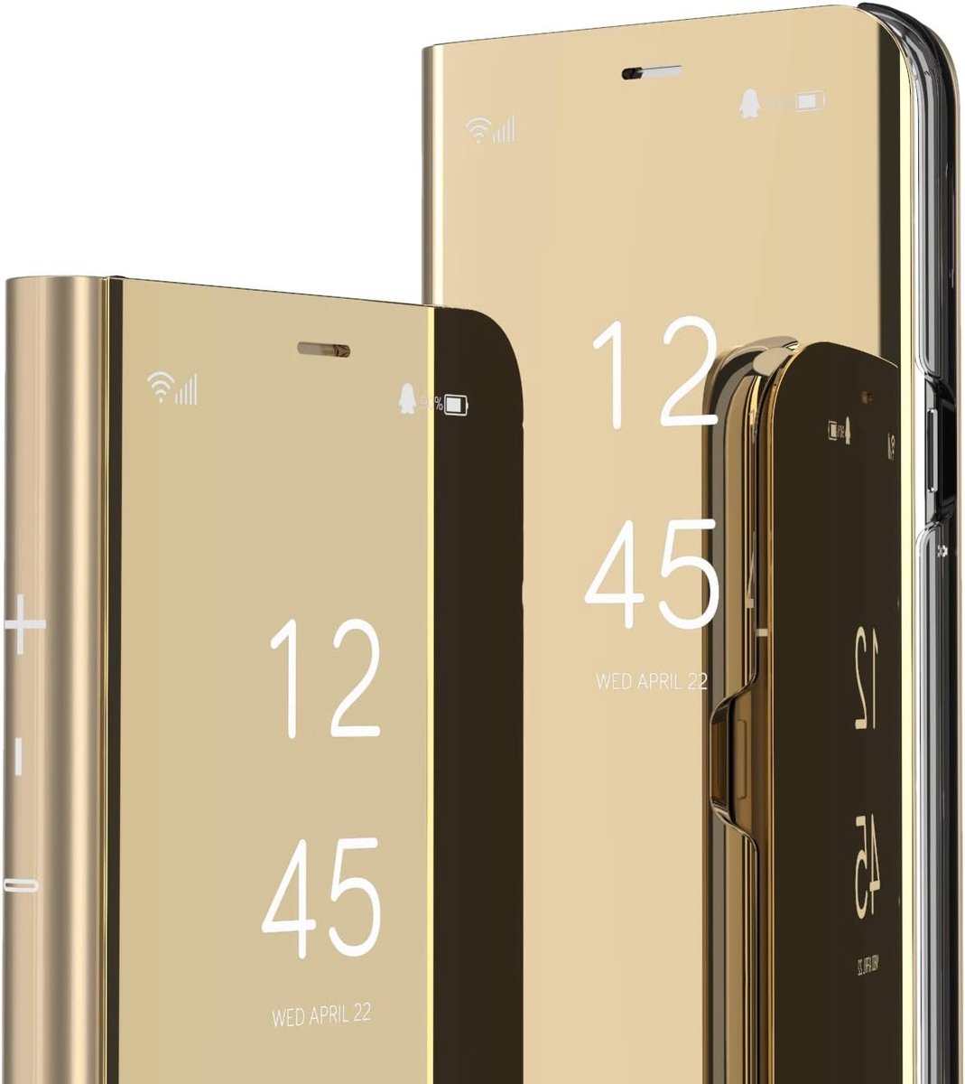Compatibel met Samsung Galaxy S25 Hoes, Spiegel Make-up Helder Uitzicht Venster Slanke Dekking Krasbestendig met Kickstand Volledige Lichaam Beschermhoes voor Samsung Galaxy S25. Spiegel