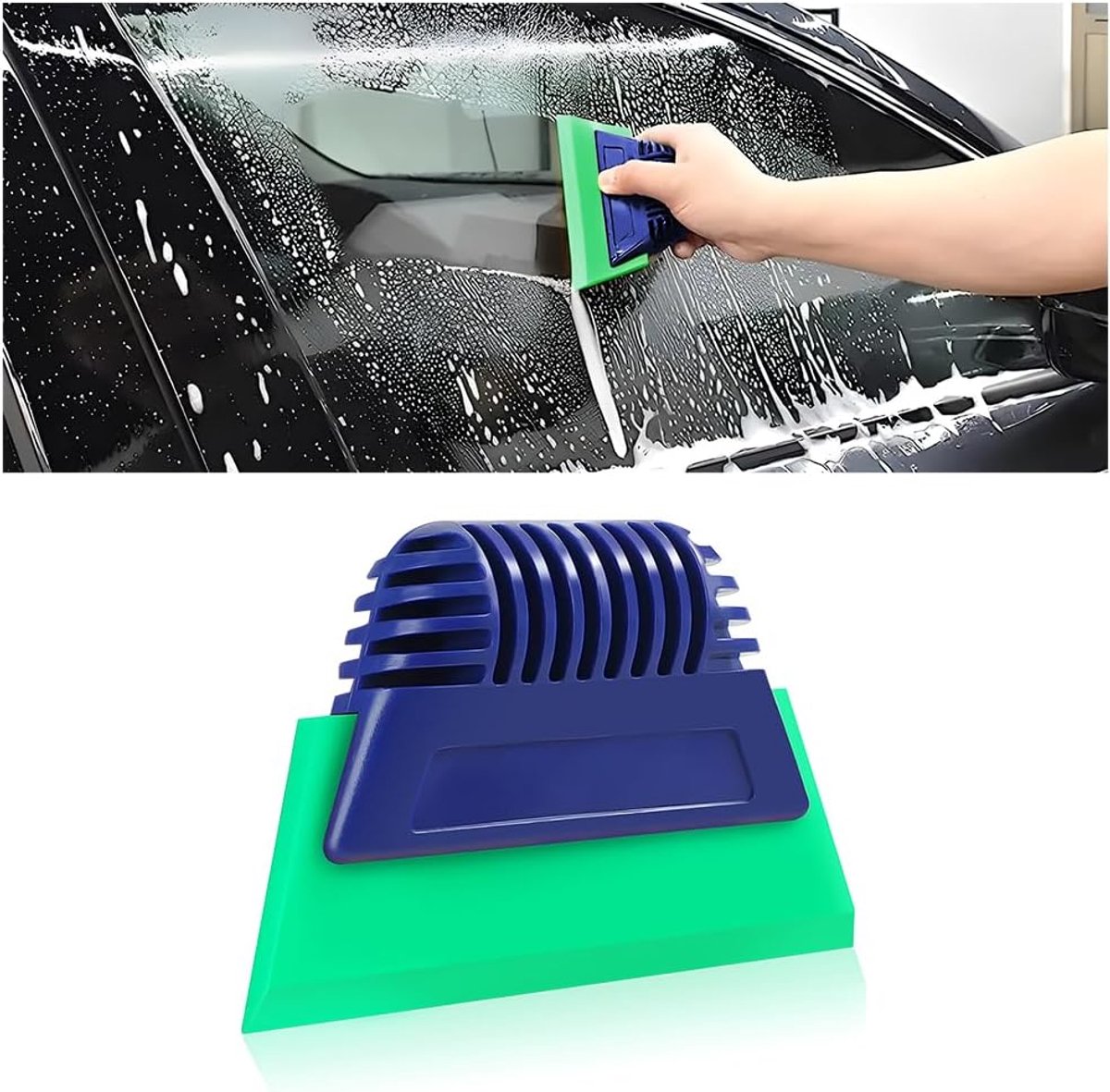 Autofolie, raamfolie, lakbeschermingsfolie, getinte folie, rakels, zachte rubberen rakel, raamwisser voor installatie van autofolie, auto, vinyl, gereedschapskit, autofolie (groen)