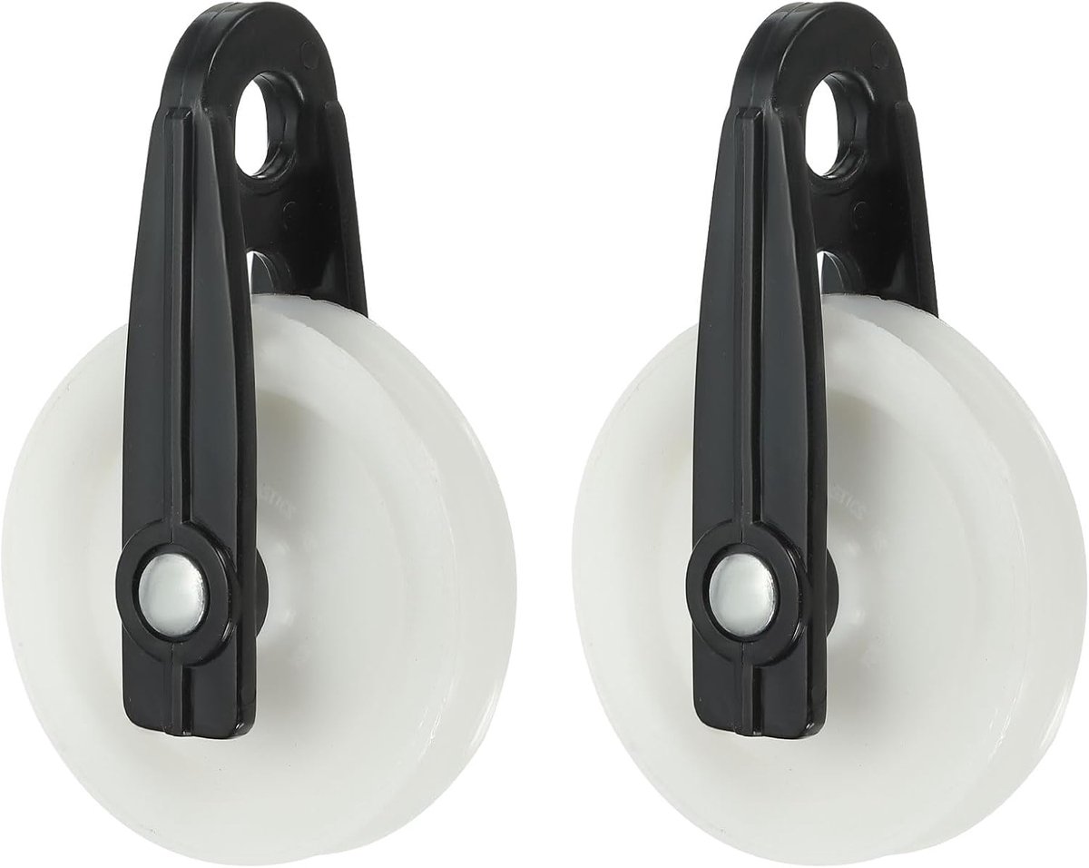 Nylon Waslijn Katrol, 2 Stks 2 Inch Diameter Outdoor Puller Touw Katrol Kleding Lijn Puller Kit Draad Touw Katrol voor Outdoor Waslijnen
