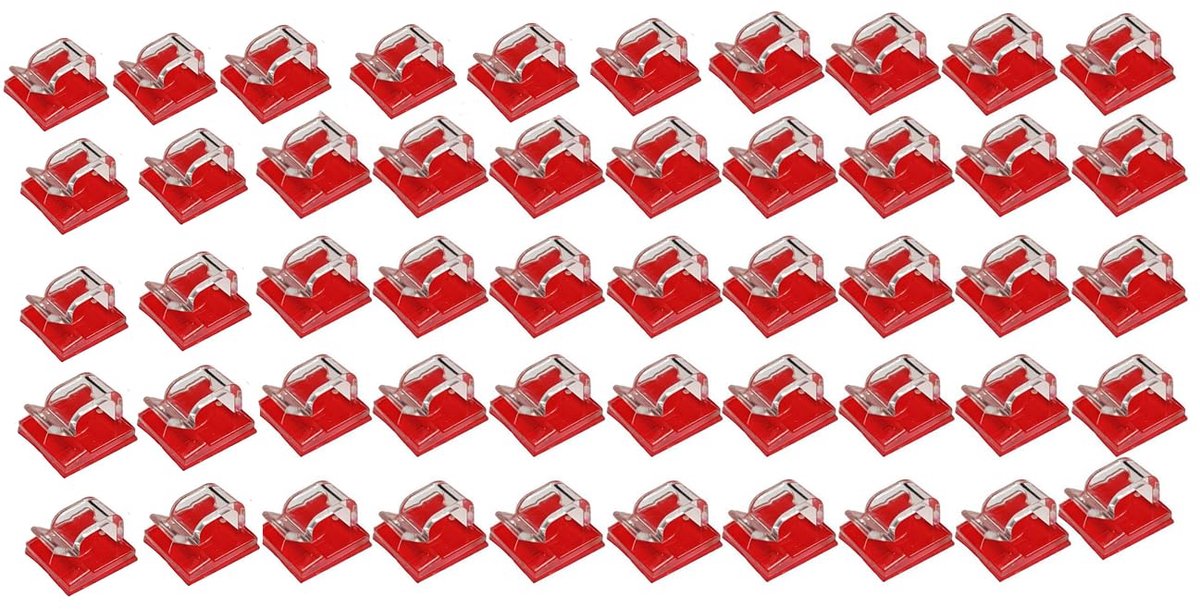 50 stuks kabelhouders, zelfklevend, helder, kabelgeleiding, kleine haken, draadhouder met plakband, outdoor kabelclips voor bureau, netsnoer, USB-oplaadkabel