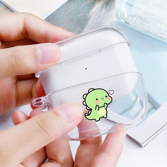 Hoesje Doosje Compatibel Voor Apple Airpods Pro Siliconen Hoesjes Helder Met Ontwerp Hoesje Voorste Led Zichtbaar Draadloos Oplaadbare Transparant Hoesje Dames Met Karabijnhaak van hoesje — afbeelding 2