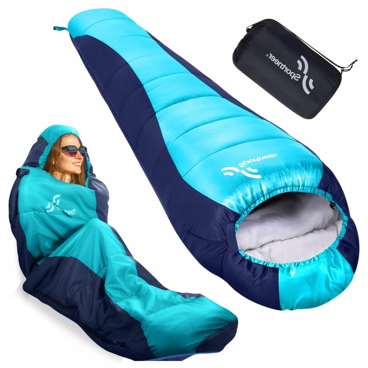 Lichtgewicht Mummie Slaapzak 220x80cm - Ideaal voor Kamperen en Reizen