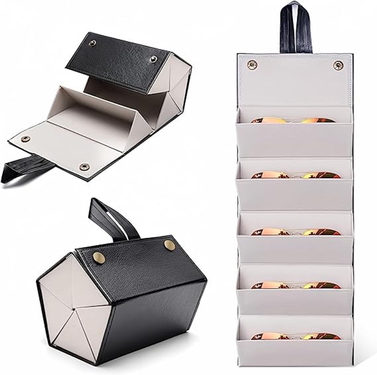 Reisbrillenhouder voor Meerdere Brillen - Brillen Etui voor Zonnebrillen en Brillen - Compacte Brillen Organizer voor Dames en Heren