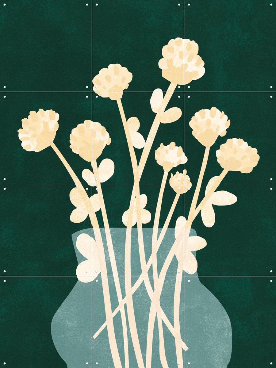 IXXI Dried flowers, Lotte Dirks - 60 x 80 cm - Gratis ophangtool - Grote wanddecoratie en posters - Speels, Illustraties, Abstract, Modern