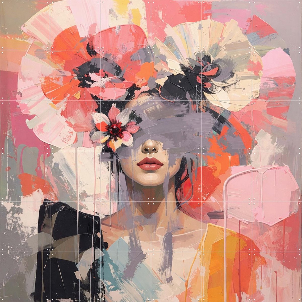 IXXI Adem van een Andere Lente, Moonheart Artworks - 120 x 120 cm - Gratis ophangtool - Grote wanddecoratie en posters - Speels, Kleurrijk