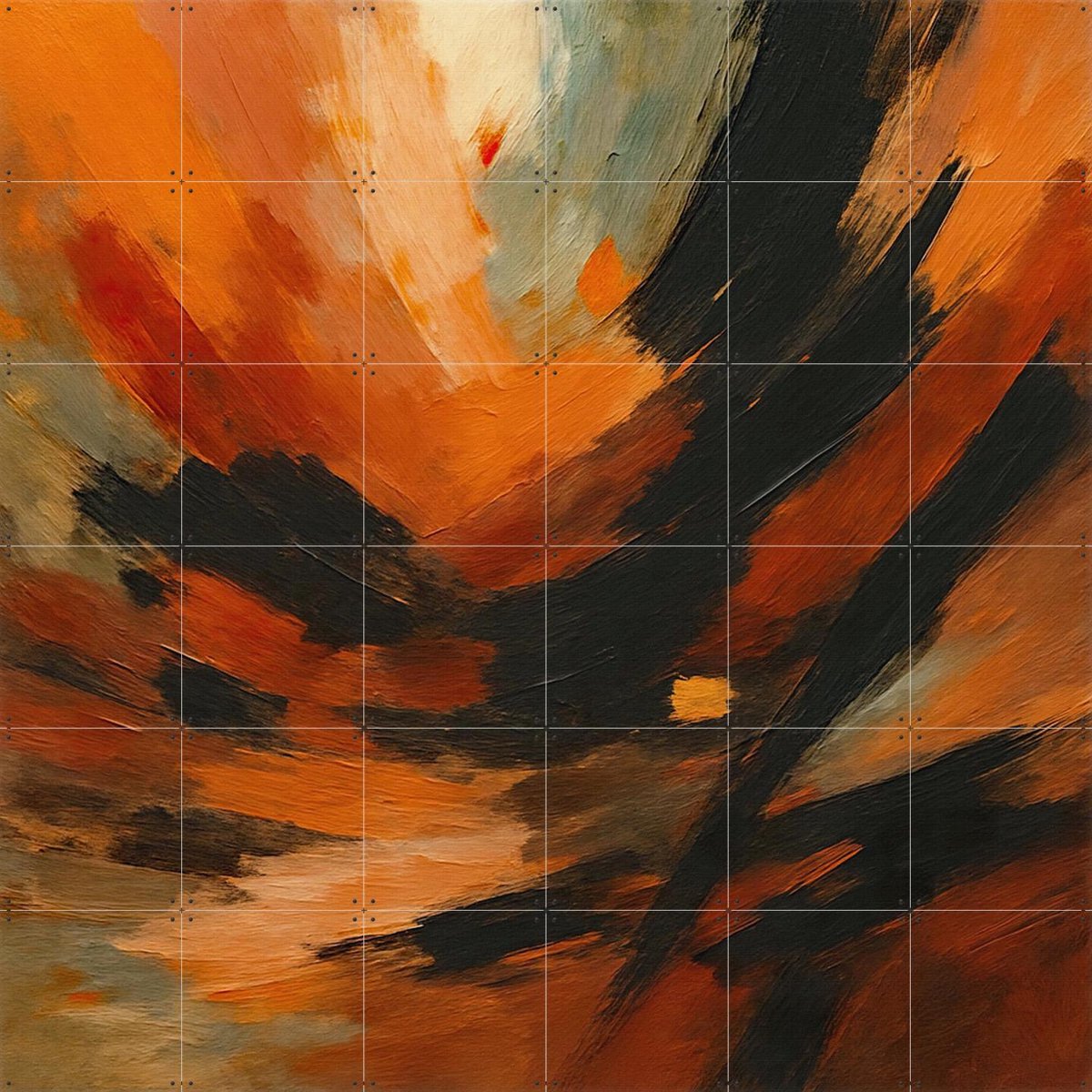 IXXI Abstract Copper Vortex, Moonheart Artworks - 120 x 120 cm - Gratis ophangtool - Grote wanddecoratie en posters - Abstract, Kwaststreken