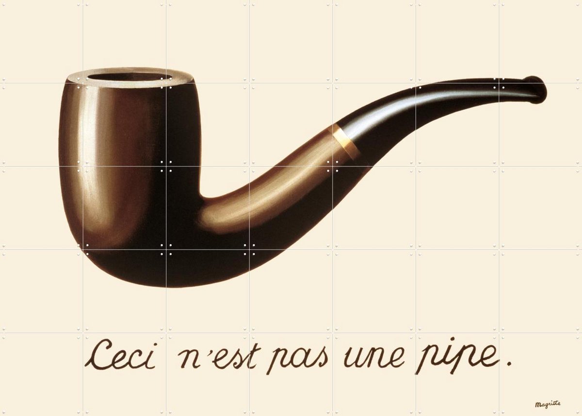 IXXI La Trahison des images (1929), Magritte & Standaard Uitgeverij - 140 x 100 cm - Gratis ophangtool - Grote wanddecoratie en posters - Realisme