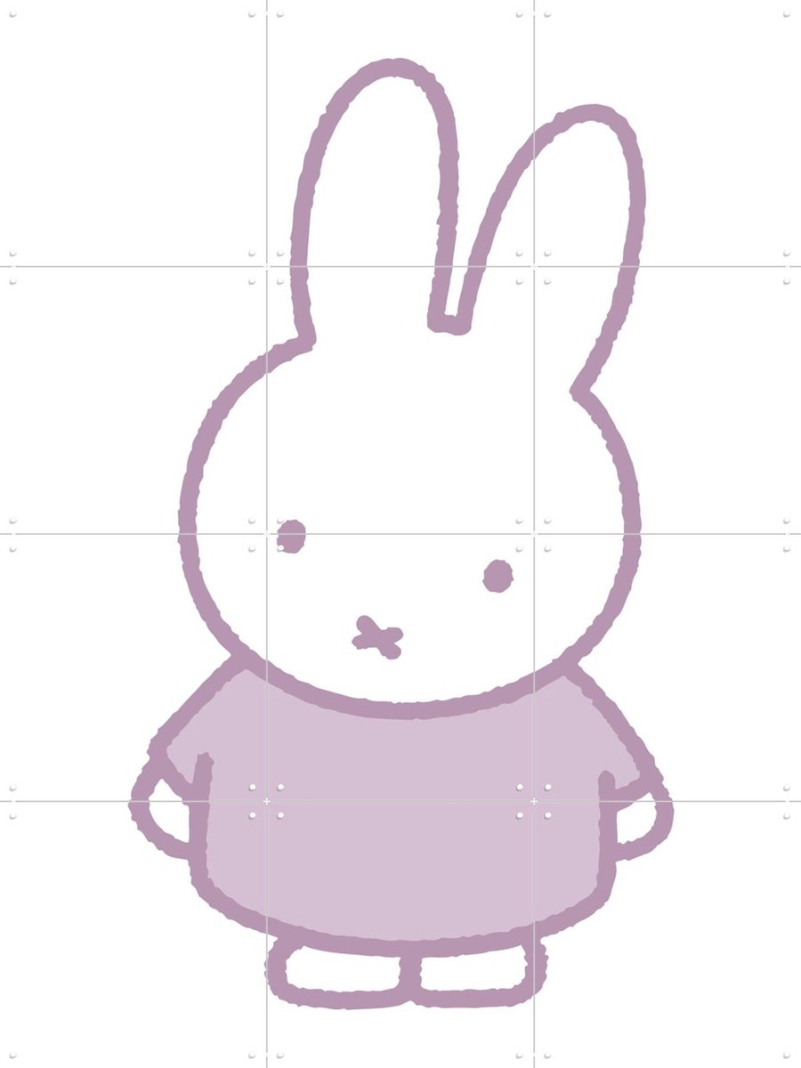 IXXI Nijntje Paars, Nijntje - 60 x 80 cm - Gratis ophangtool - Grote wanddecoratie en posters - Illustraties, Speels, Kinderkamer, Nijntje, Kinderen