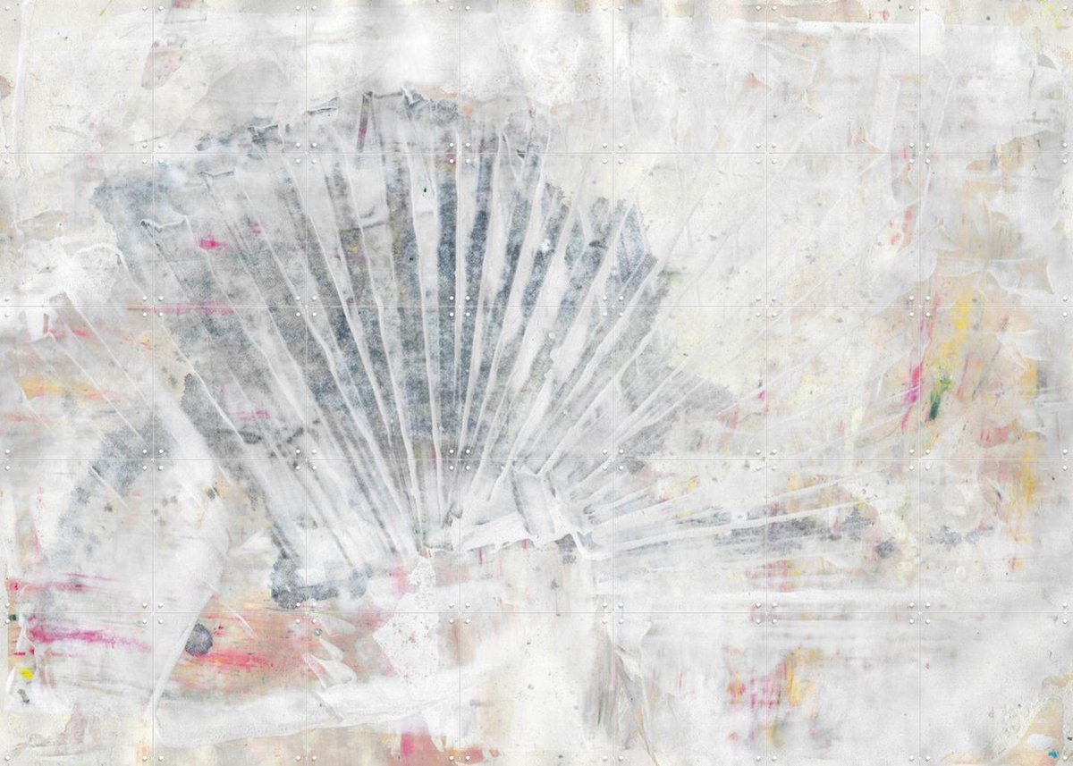 IXXI Abstract Shell Painting, Annick & Various - 140 x 100 cm - Gratis ophangtool - Grote wanddecoratie en posters - Speels, Abstract, Kwaststreken
