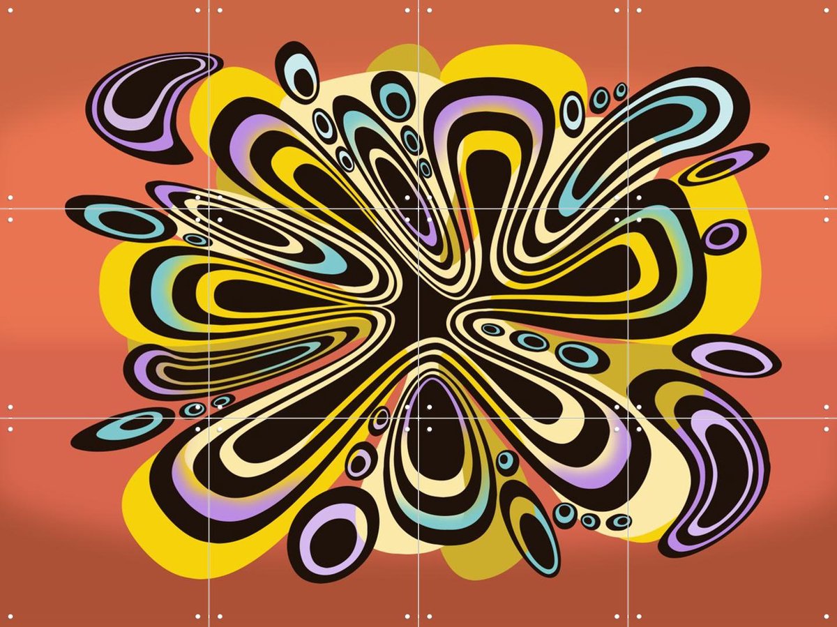IXXI Paint Splatter, Alejandro B. Canoy - 80 x 60 cm - Gratis ophangtool - Grote wanddecoratie en posters - Surrealisme, Modern, Speels, Digitale