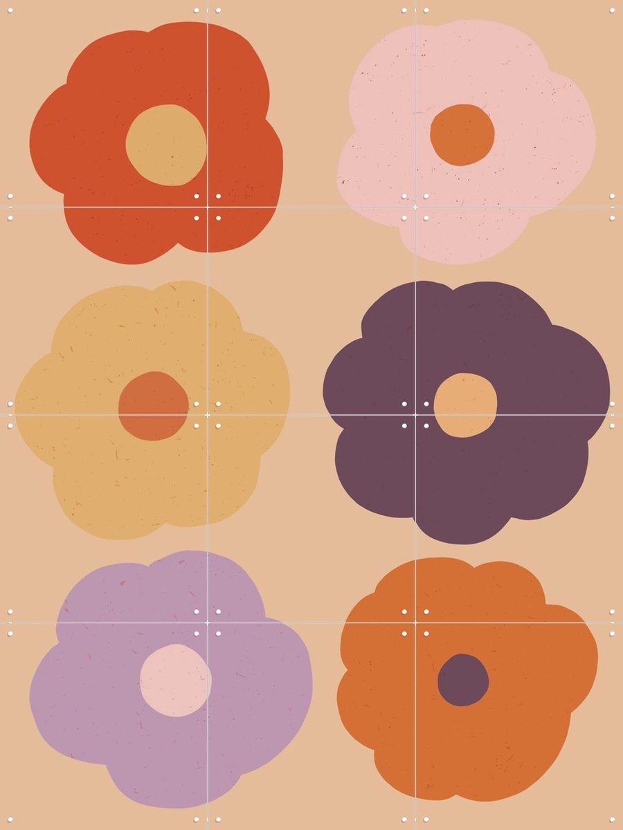 IXXI Flower Power, Lotte Dirks - 60 x 80 cm - Gratis ophangtool - Grote wanddecoratie en posters - Minimalisme, Illustraties, Kinderkamer, Slaapkamer