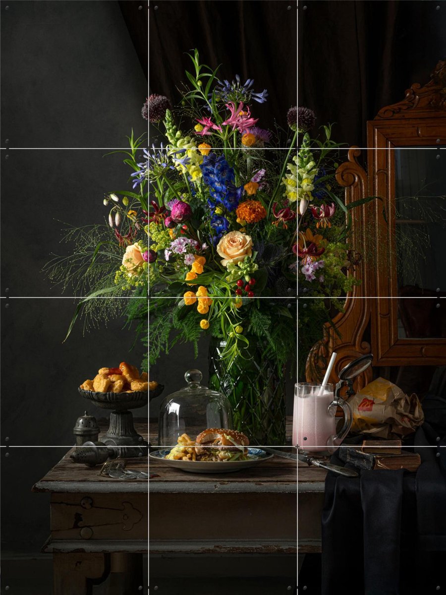 IXXI Crappy Meal, Igor Swinkels - 60 x 80 cm - Gratis ophangtool - Grote wanddecoratie en posters - Fotografie, Woonkamer, Keuken, Eetkamer, Voedsel