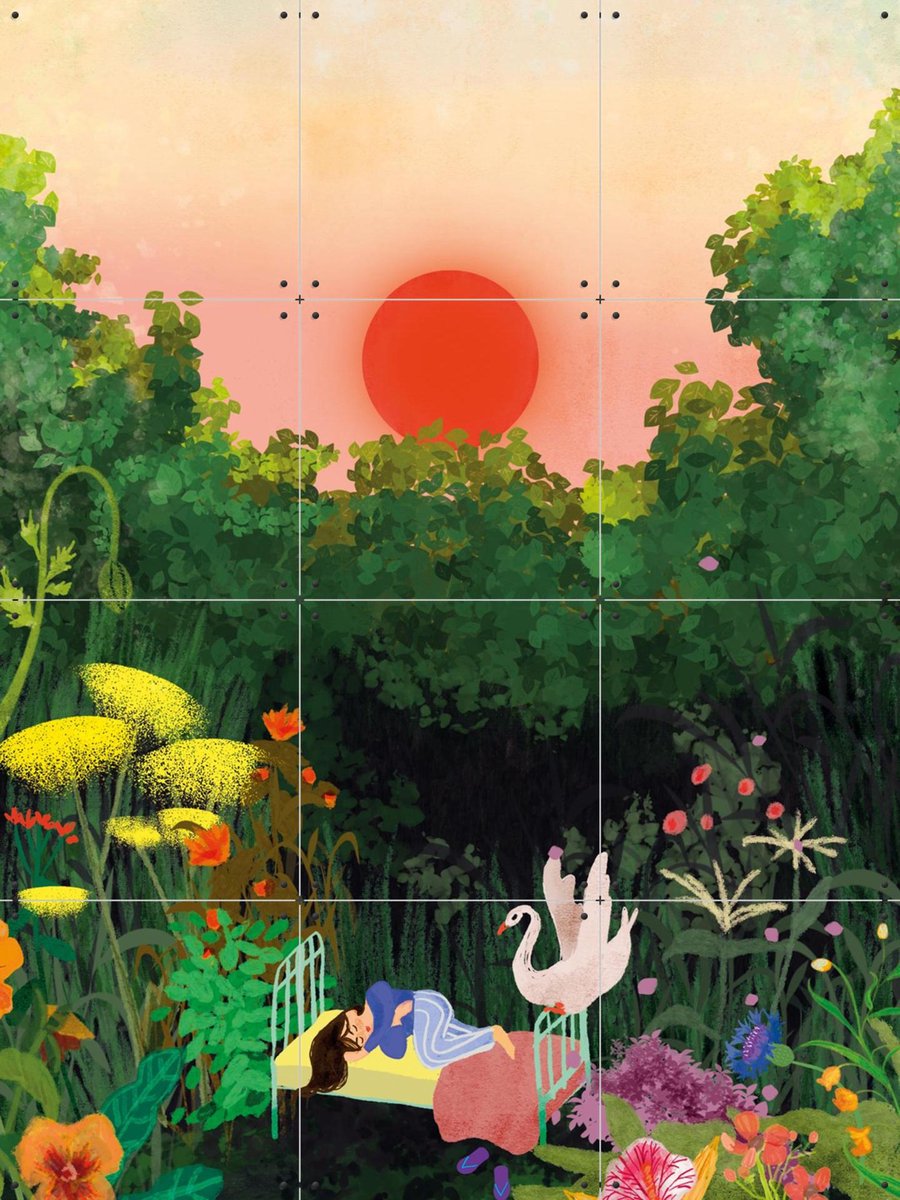 IXXI Ontwaken, Esther Sepers - 60 x 80 cm - Gratis ophangtool - Grote wanddecoratie en posters - Illustraties, Kleurrijk, Speels, Surrealisme