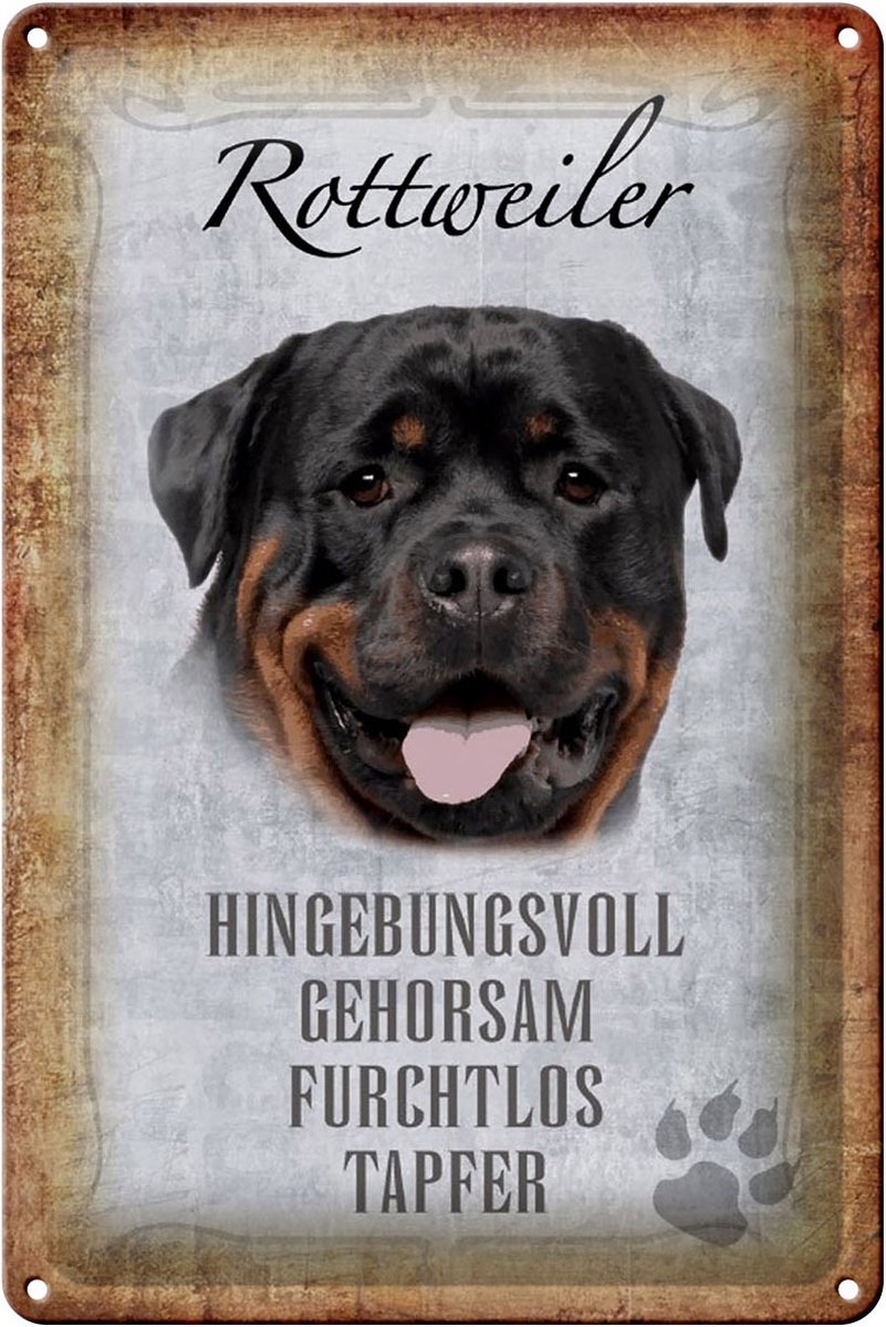 Blechschild Spruch 20x30cm Rottweiler Hund Schild