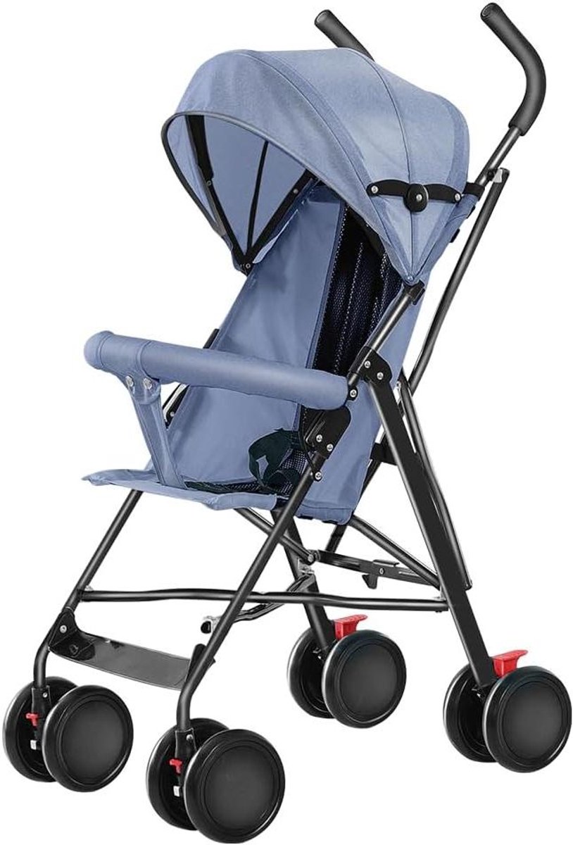 Kinderbuggy - Reisbuggy Kinderwagen - Compact Reizen - Inklapbaar met één hand - Tot 22 kg - Blauw