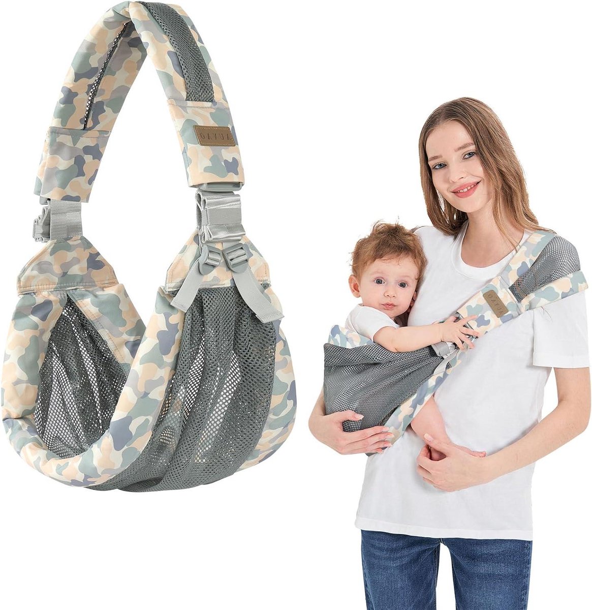 Baby Draagzak - Draagdoek Peuter - Baby Dragen - Ergonomisch Ontwerp - 0-36 maanden - Camouflage