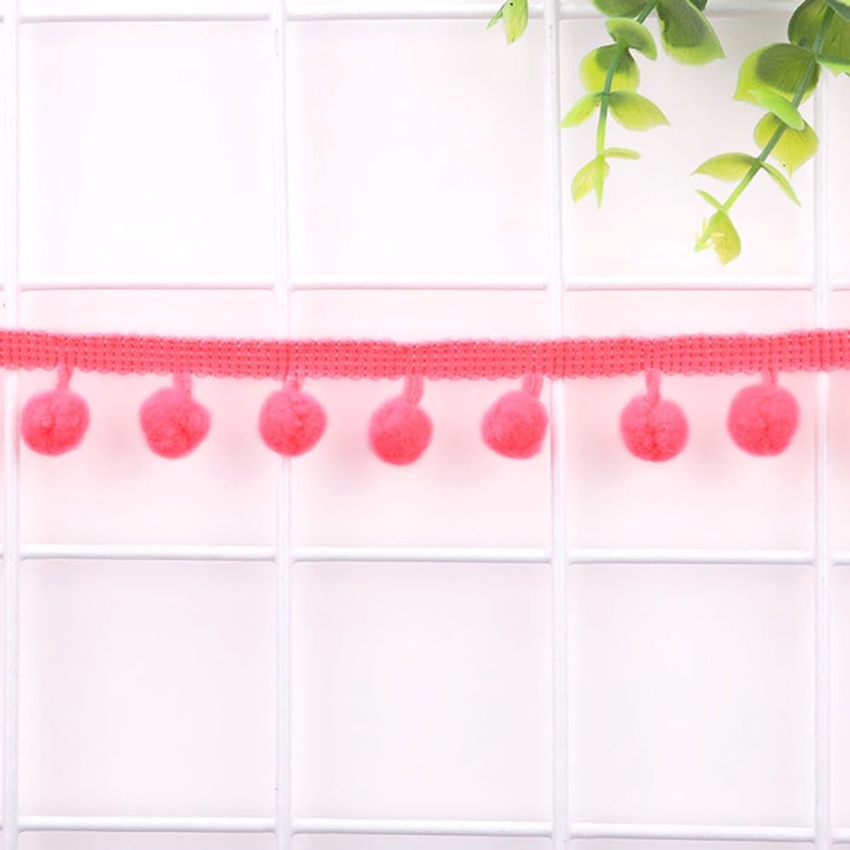 12 mm, om te knutselen, decoratielint met pompons, ballen, pompons, franjes, sierband, decoratieve boord, naai-accessoires voor doe-het-zelf knutselen, kleding, kostuums, naaien,