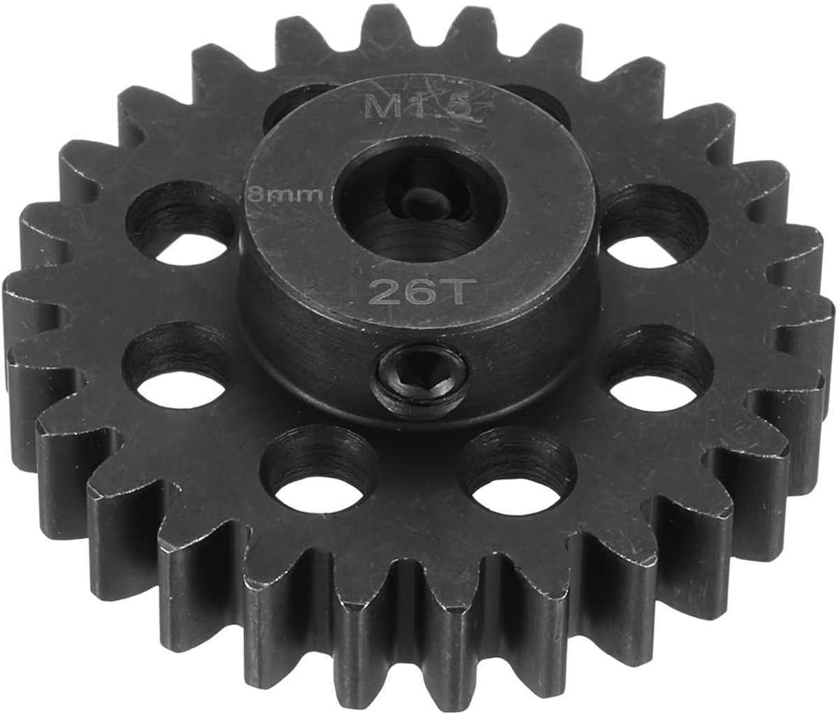 Staal M1.5 tandwielset 26T 8 mm as motortandwielen voor RC-voertuigen truck drift auto onderdeel zwart