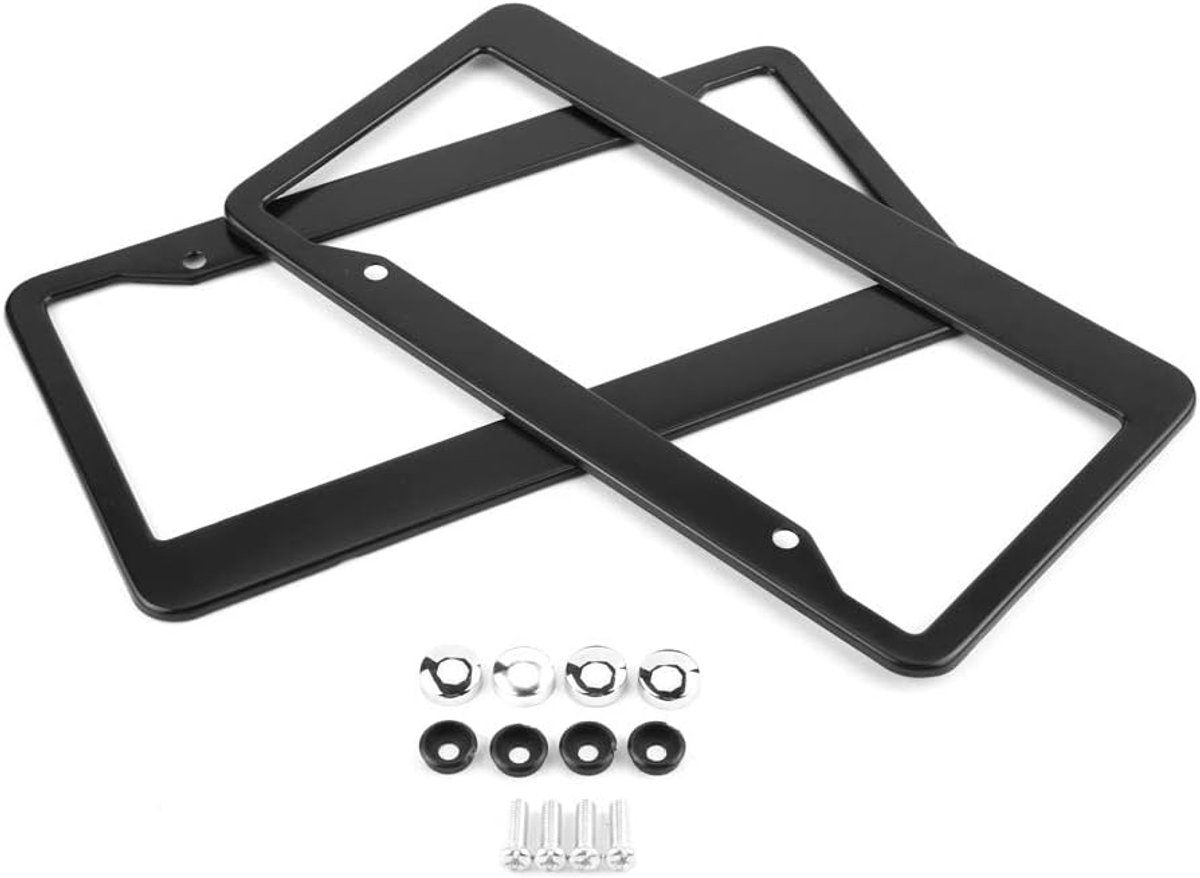 Yctze 2 Stuks Universele Rvs Auto Nummerplaat Frame Cover Houder Beugel