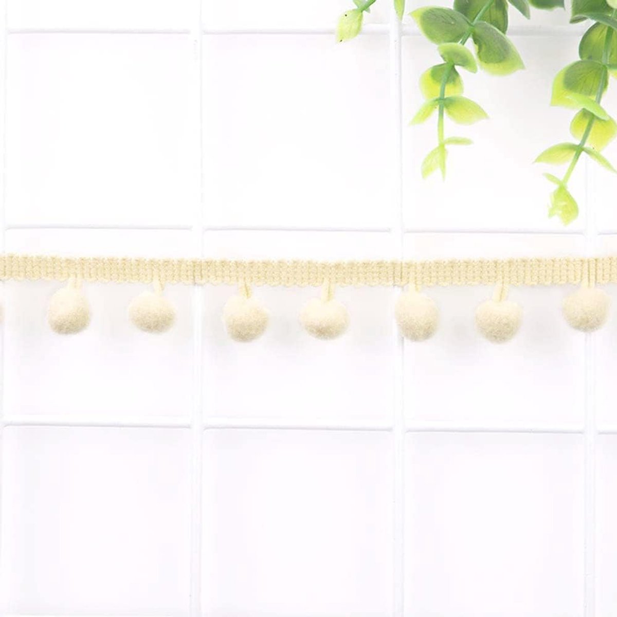 12 mm, om te knutselen, decoratieband met pompons, ballen, pompons, franjes, sierband, decoratieve boord, naai-accessoires voor doe-het-zelf knutselen, kleding, kostuums, naaien, decoratie, kameel