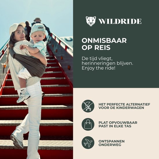 Wildride® Kinderdrager Zebraprint Zwart - Lichtgewicht & Draagbaar - Heupdrager Voor Kinderen van 9 Maanden tot 4 Jaar - Draagzak voor Baby en Peuter - Baby Carrier - Tot 20 kg