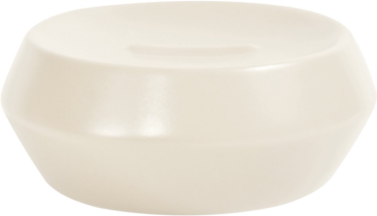 Joshua Ecru Keramische Zeephouder – Zeepschaal voor de Badkamer – Compact Formaat 12 x 4,7 x 5 cm